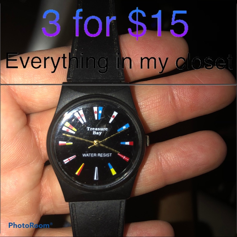 3 For  $15  Black Treasure Bay Watch